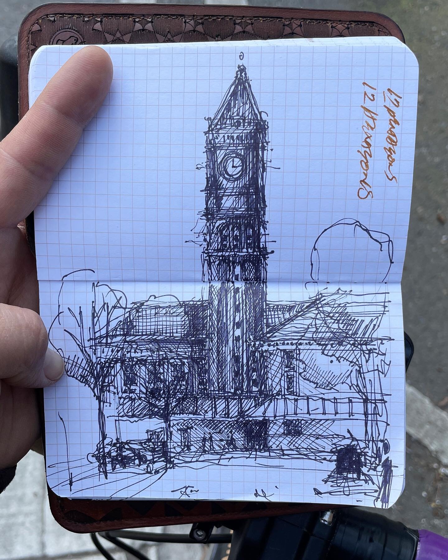 Bike downtown today, and sketched. Both good signs of a great weekend.