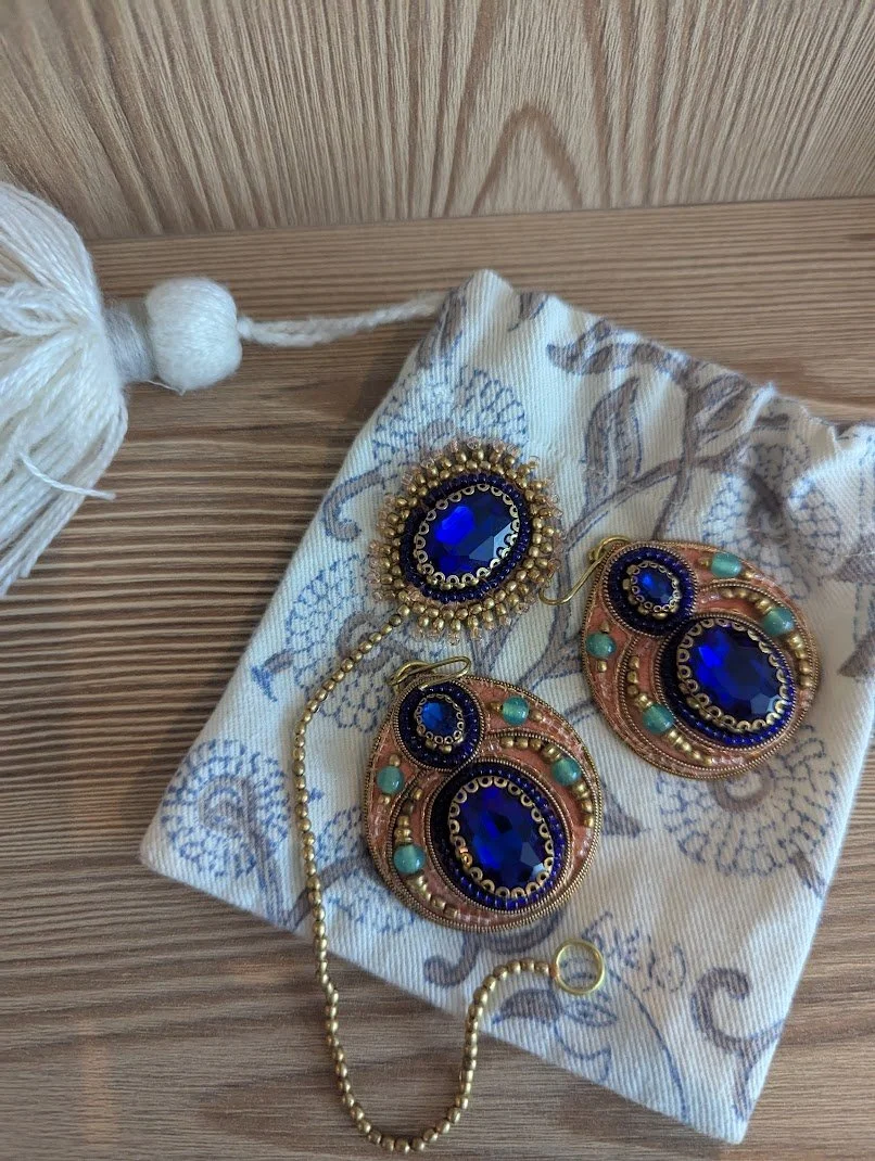 Wedding tikka and earings.