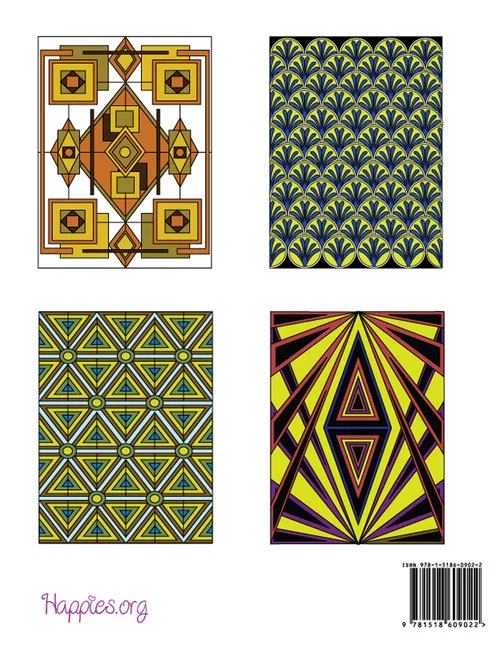 Happies Stress Relieving Art Deco Coloring Book