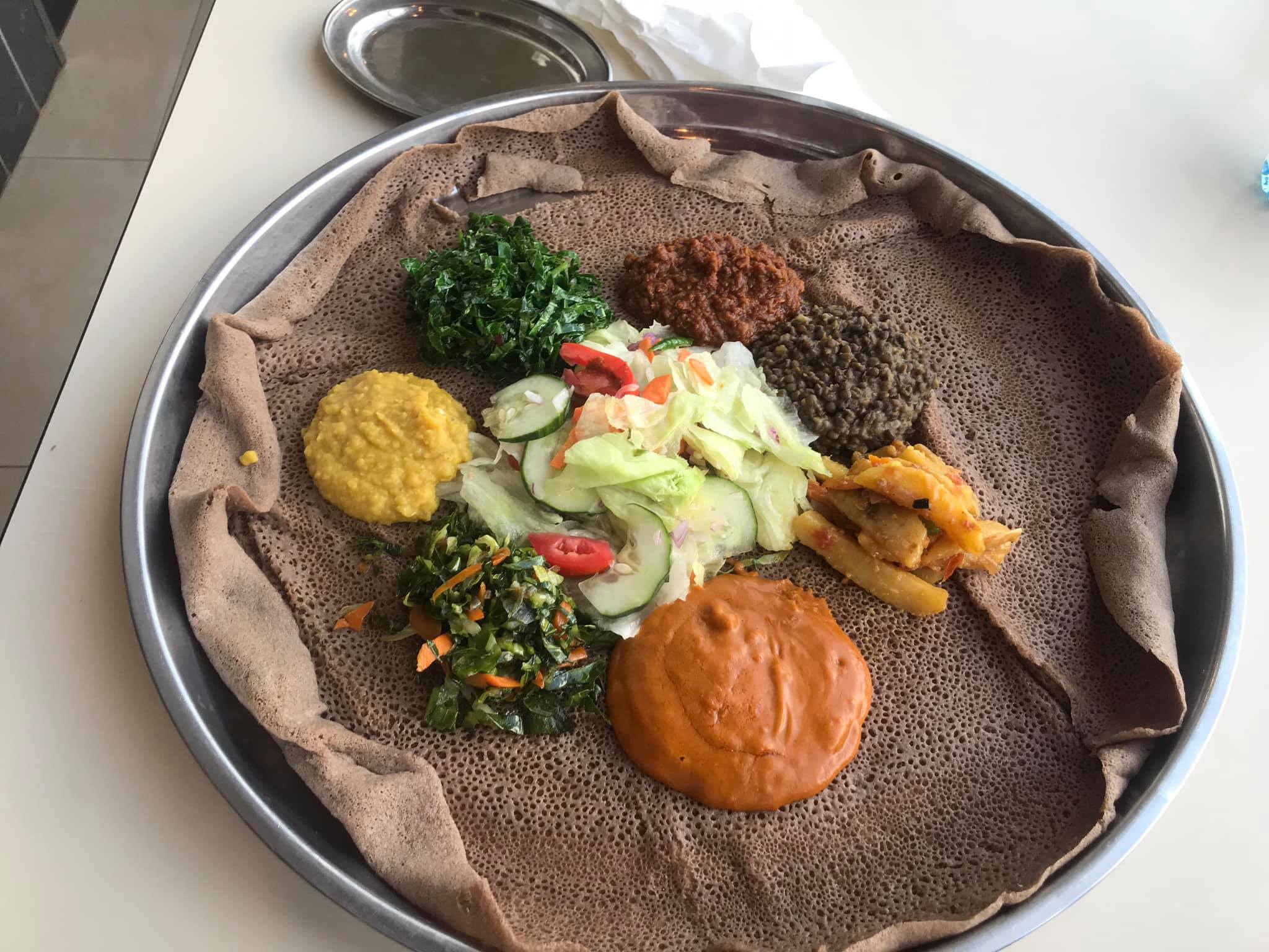  You have to eat Ethiopian in Kenya, I mean they are neighbors. This was the vegetarian platter at a fast food Ethiopia spot at the Prestige Plaza mall called simply, “Ethiopian Dishes”. 