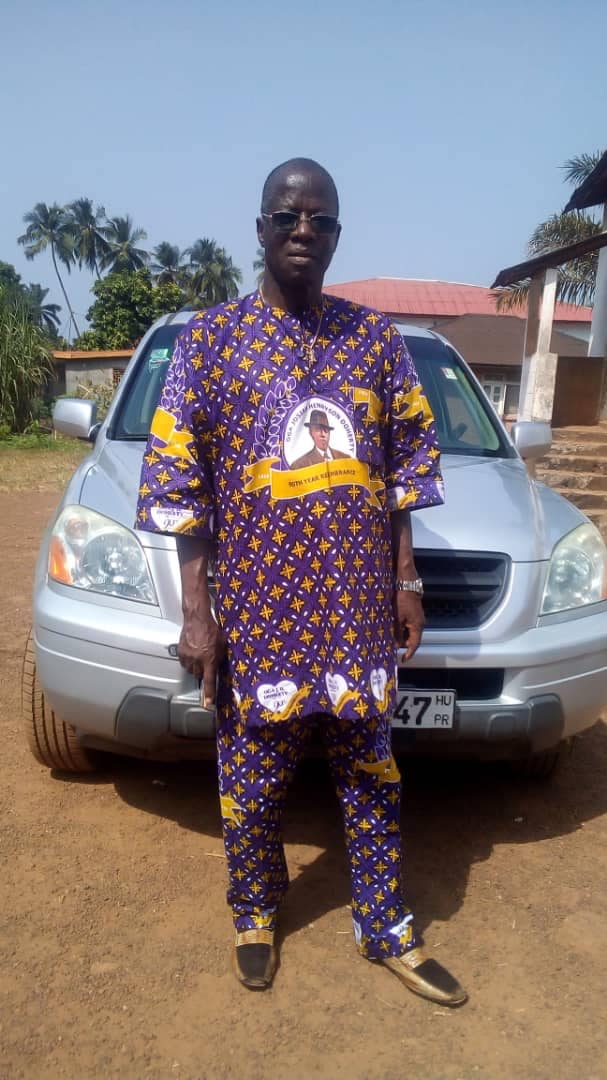  Daddy in Freetown wearing, the anniversary asoebi for JH Doherty 90 anniversary since he passed.  