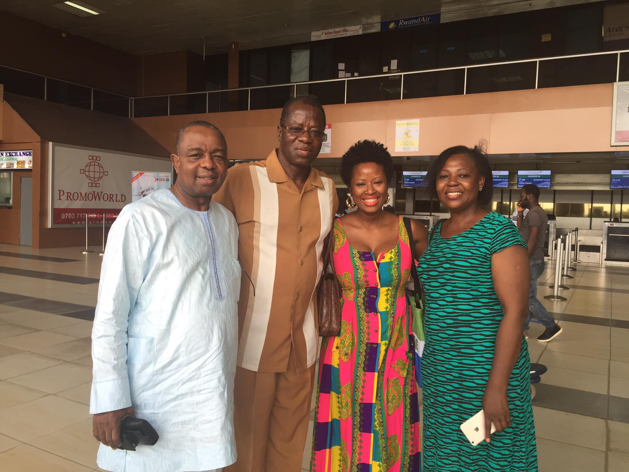  At the airport with Uncle Wale, Daddy, and Aunty Subu (Uncle Wale’s wife) in Lagos in March 2016 after a family reunion 