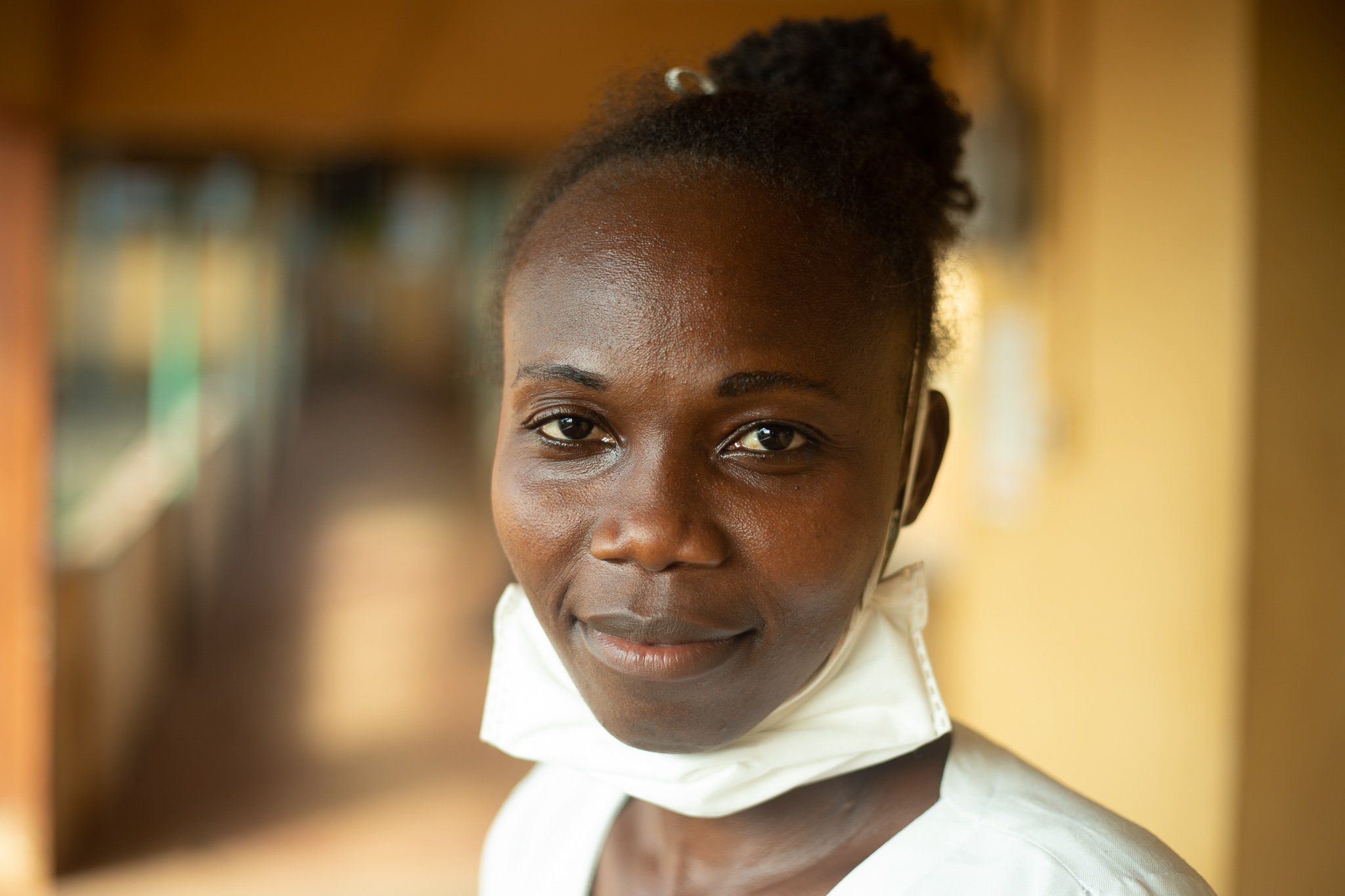 A nurse at the Lakka Government Leprosy Hospital in Sierra Leone