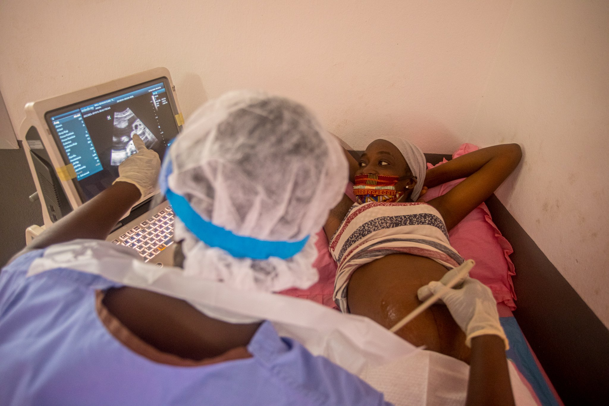 A mother-to-be at a prenatal visit at the Well Woman Clinic in Freetown, Sierra Leone