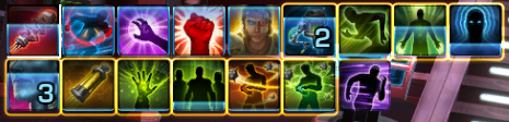 Fig. 25: Player buff tray shown with personal buffs bordered in yellow.