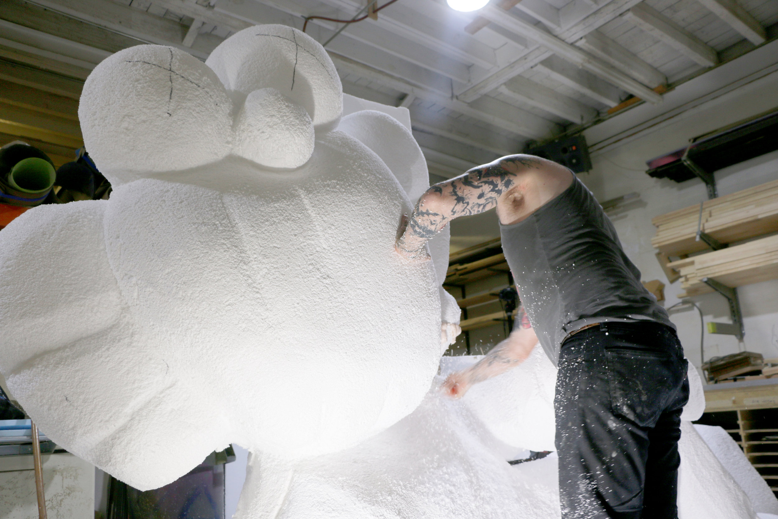 sculpting with styrofoam