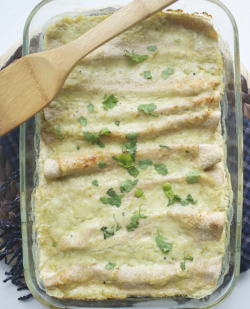 Pumpkin Enchiladas with Green Chili Cheese Sauce — Runway Chef