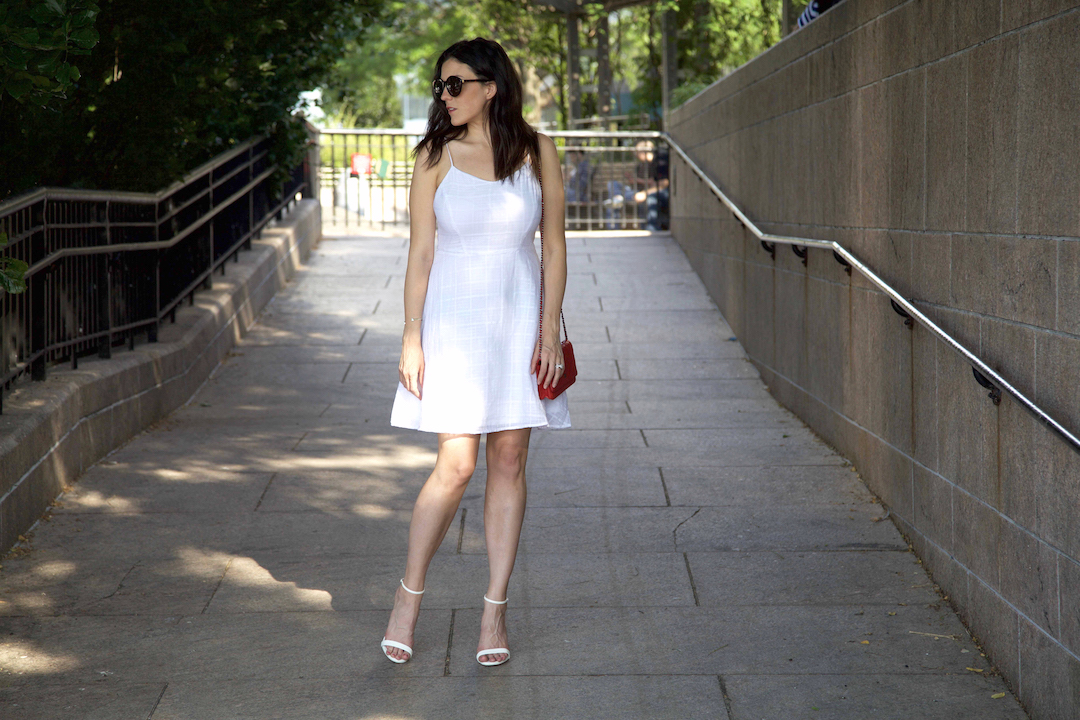 White Summer Dress + Red Chanel