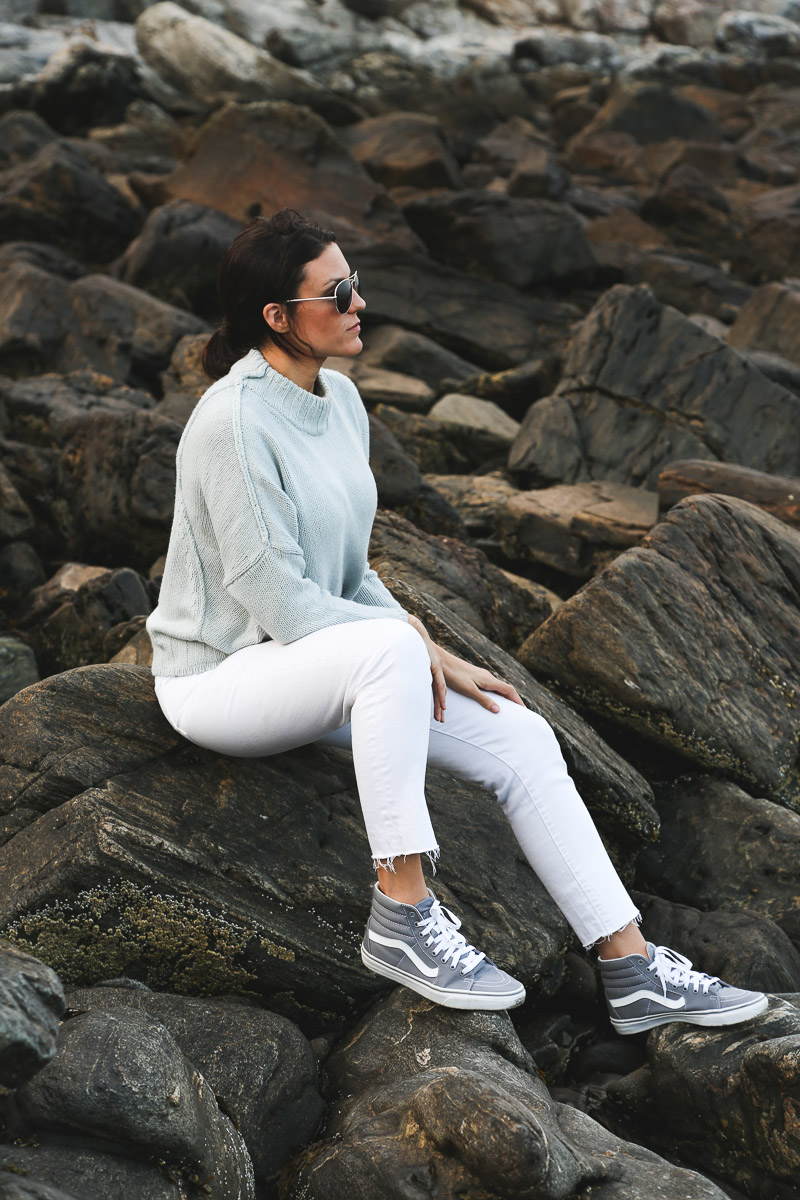 baby blue sweater outfit