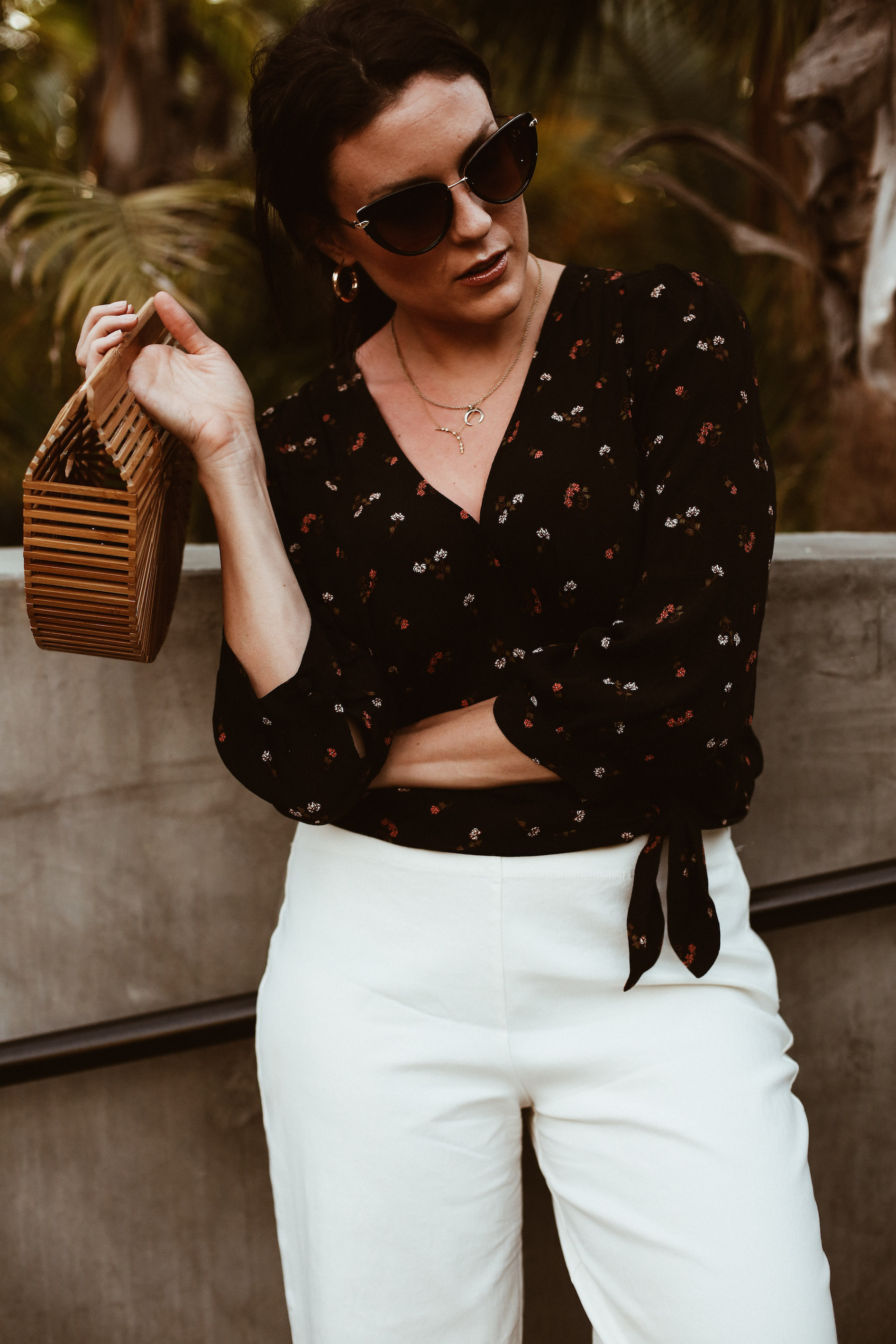 Vacation Style: Wrap Top + White Pants