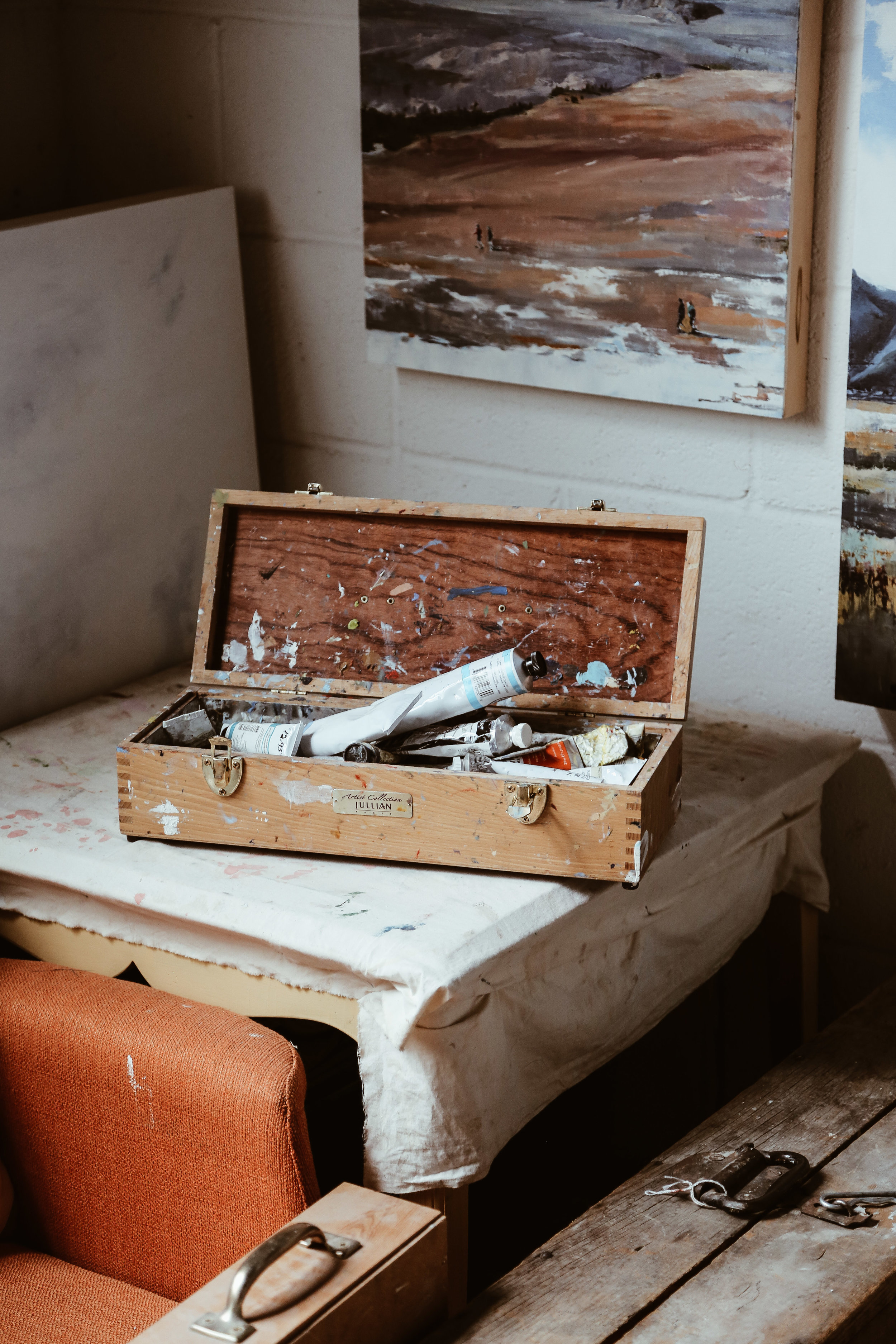Katy Ann Fox's studio space at Teton Art Lab