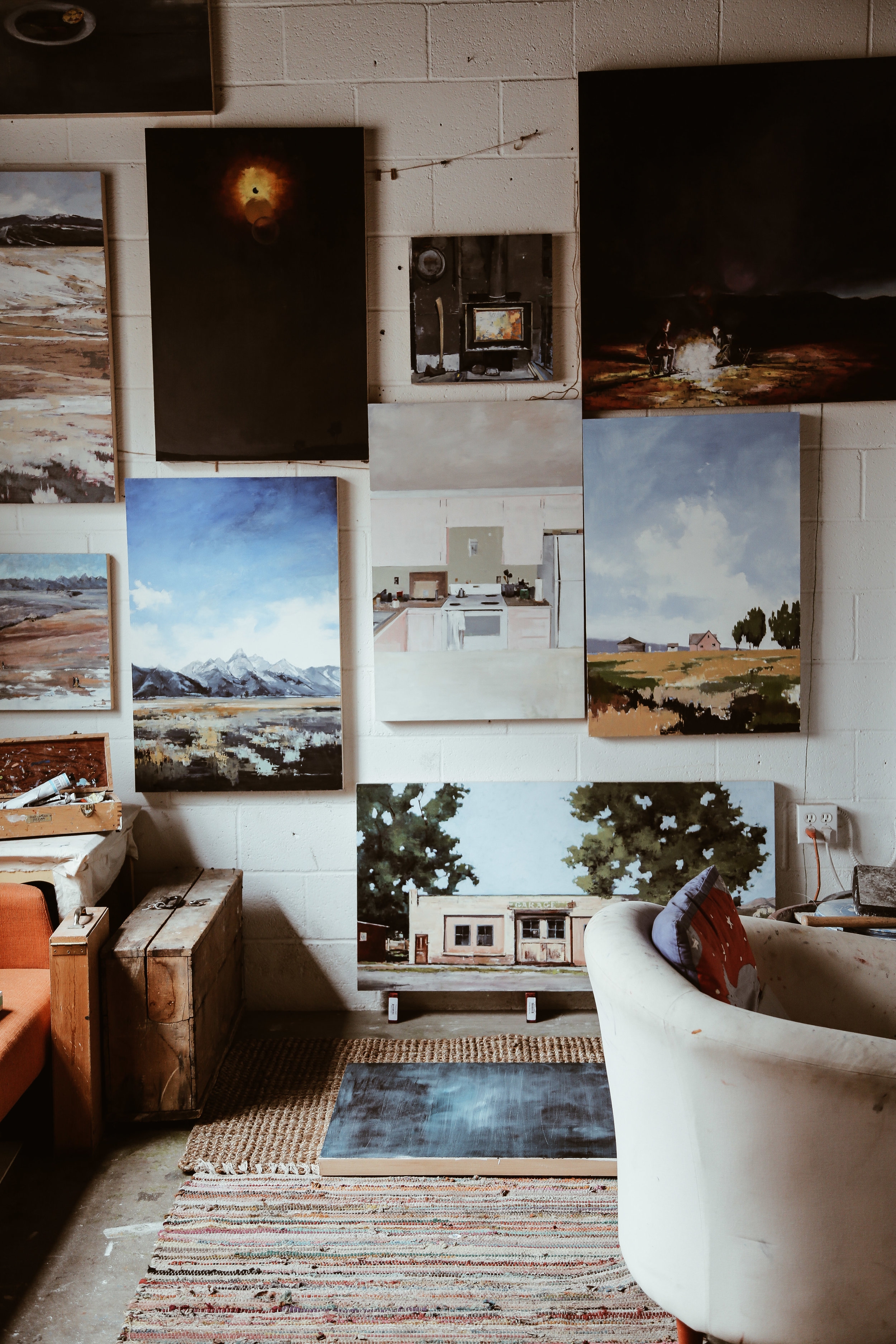 Katy Ann Fox's studio space at Teton Art Lab