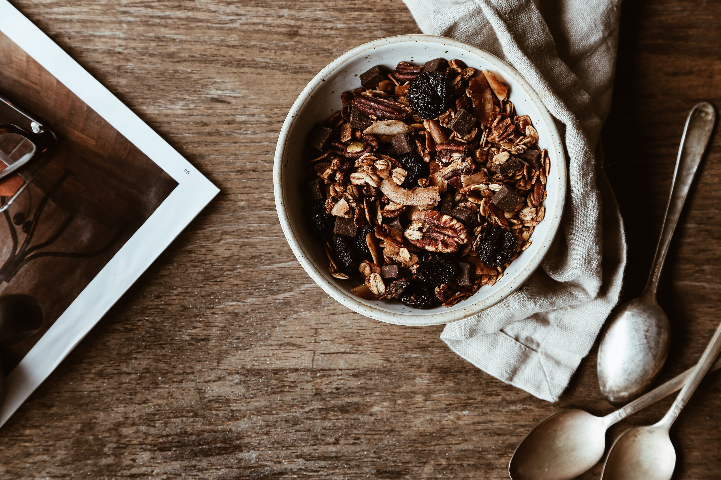 Salted Chocolate Coconut Granola with Cherries and Pecans ...