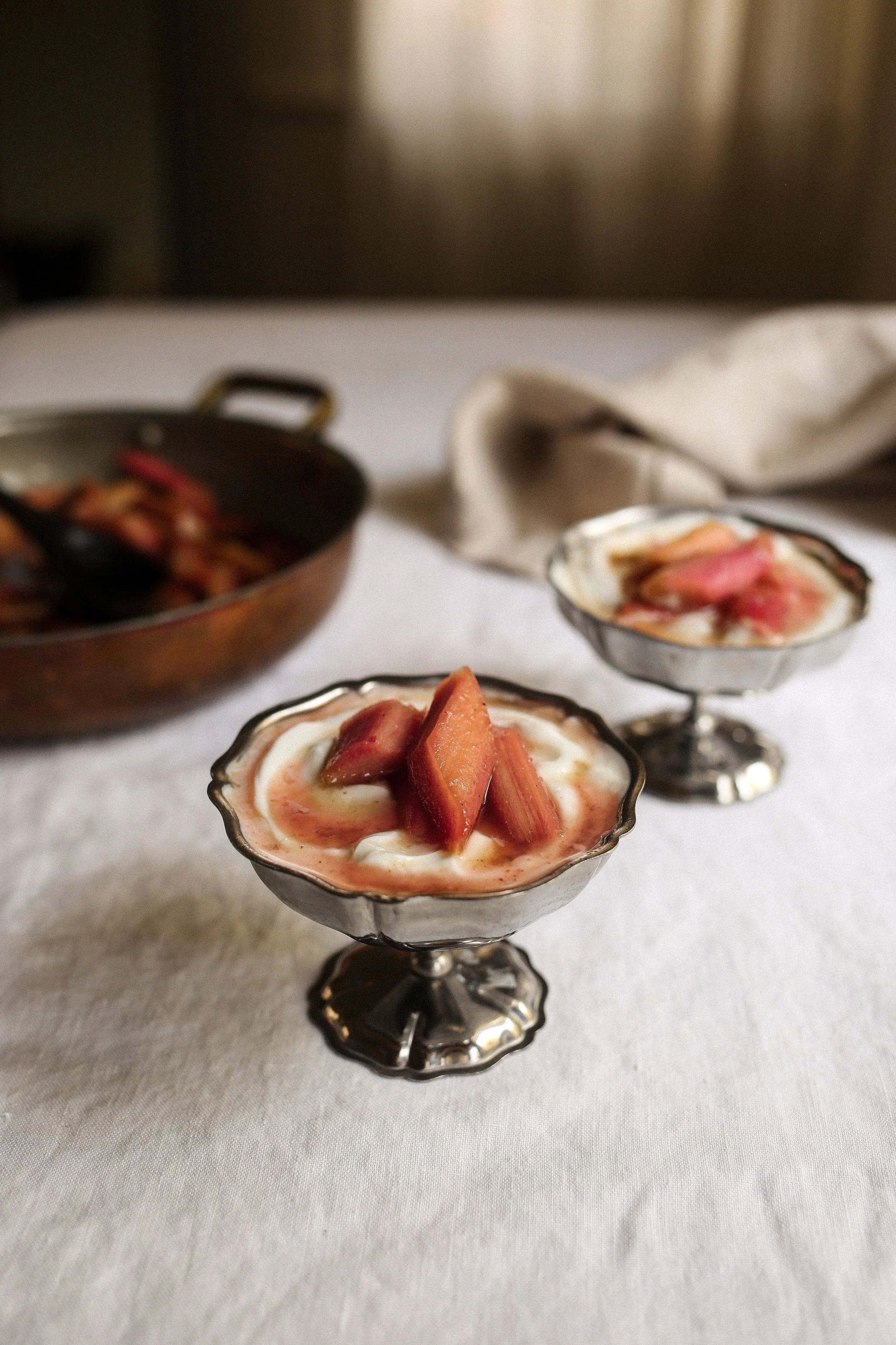 Cardamom Poached Rhubarb with Honey