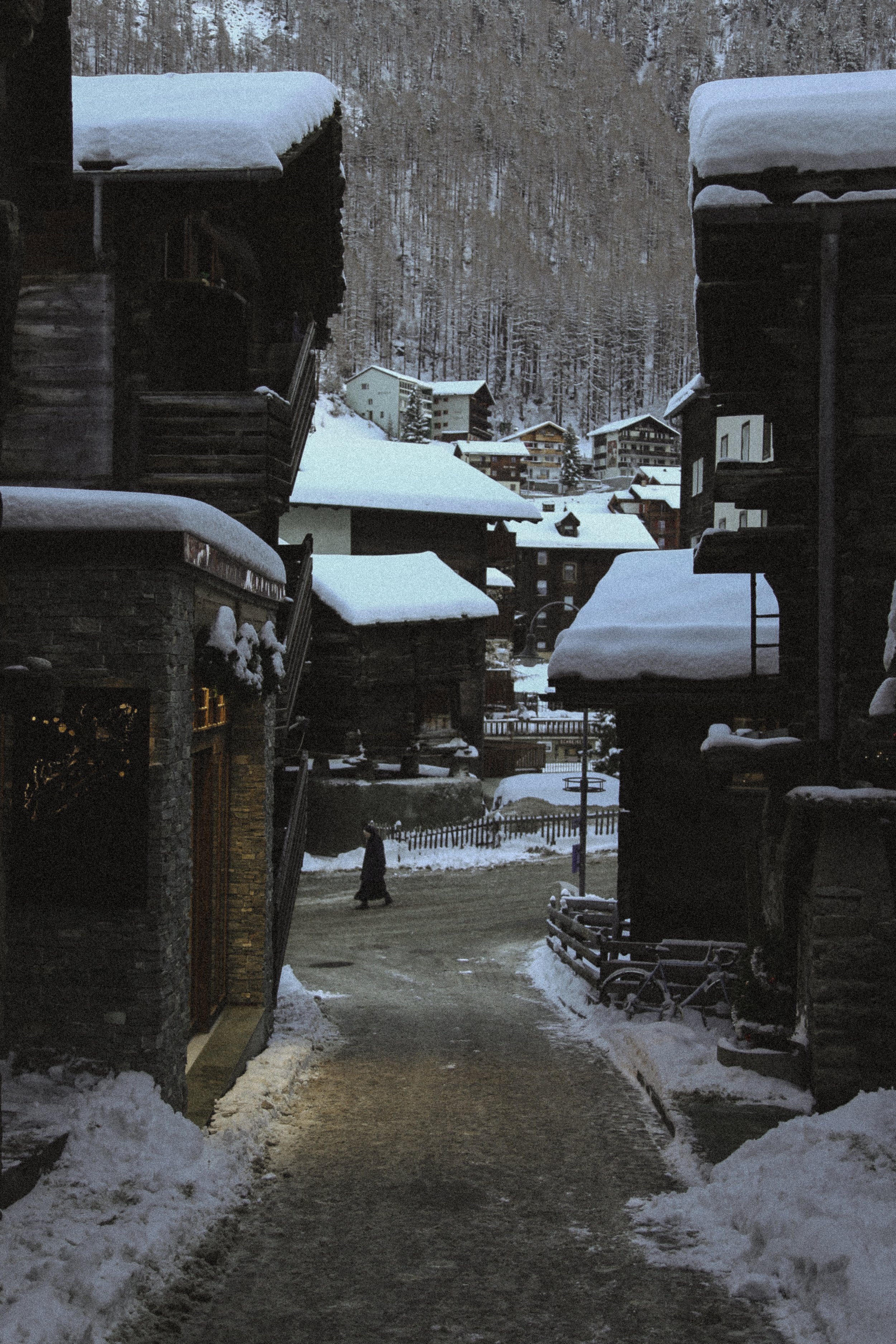 Zermatt, Switzerland covered in snow