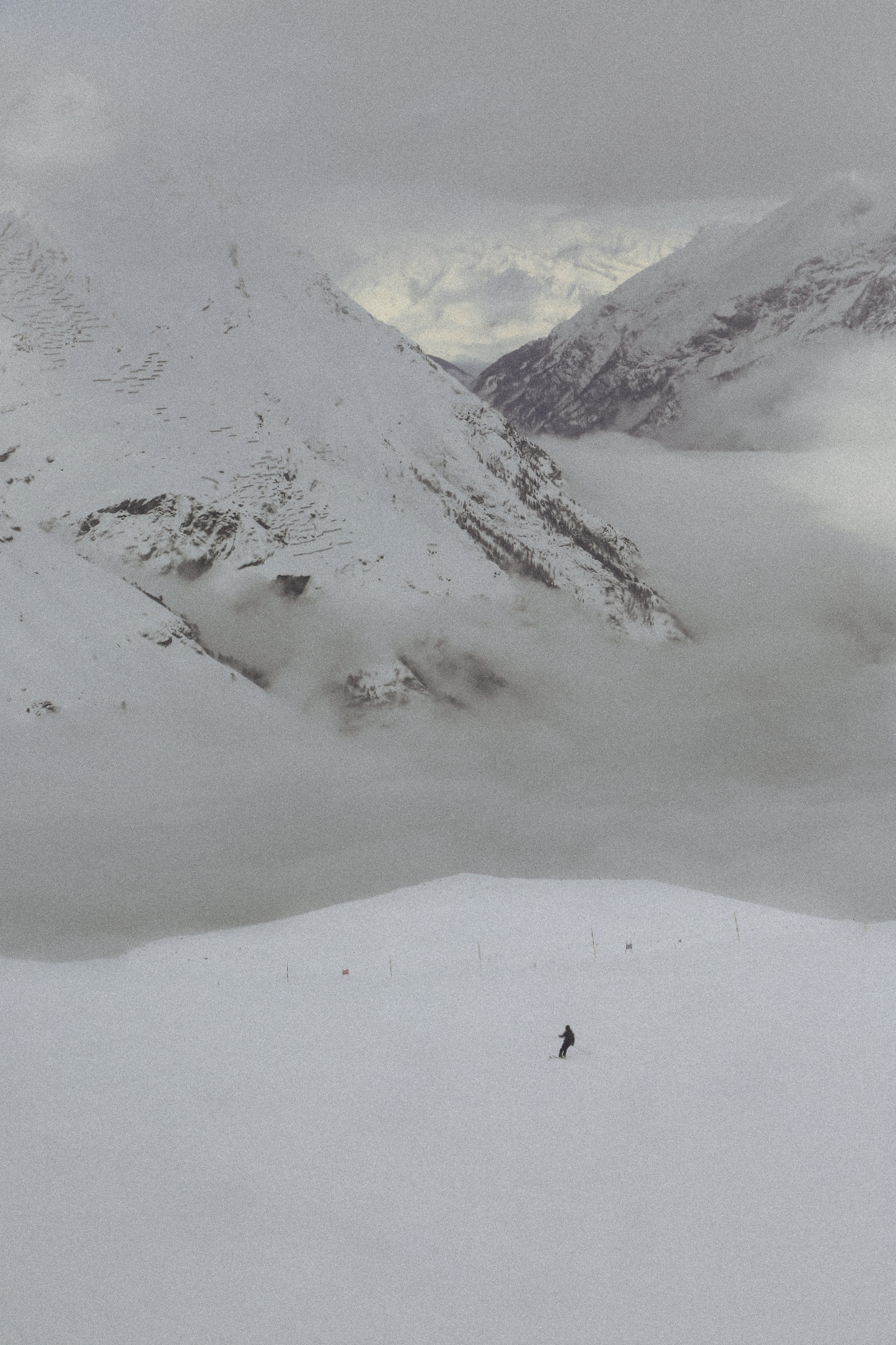 skiing in the swiss alps in Zermatt
