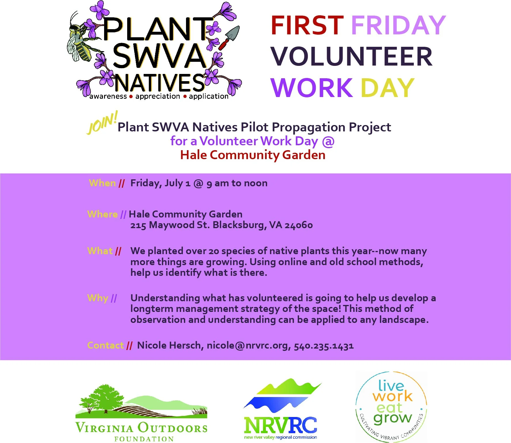 First Friday Volunteer Work Day at Hale Community Garden — Plant