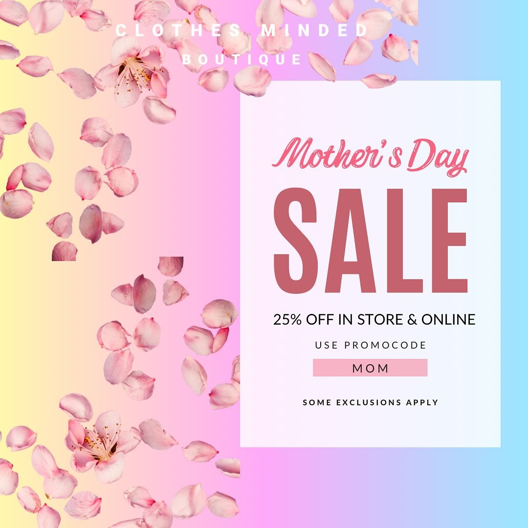 Enjoy 25% Off our entire store, with some exclusions, STARTING NOW ONLINE, and from Friday May10th to Sunday May 12th. 💐💗Don&rsquo;t miss out on this exclusive offer!
This Mother&rsquo;s Day, show mom how much you care with a thoughtful gift from C