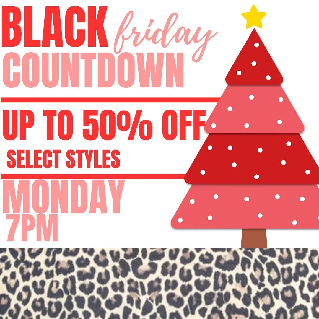✨ Black Friday Sale Week Starts Tomorrow - Monday, November 24th at 7pm!
Here&rsquo;s what you can expect:
🛍️ 30% OFF Select Items 🔥 50% OFF Select Items A curated variety of styles will be included -perfect for treating yourself or checking off yo