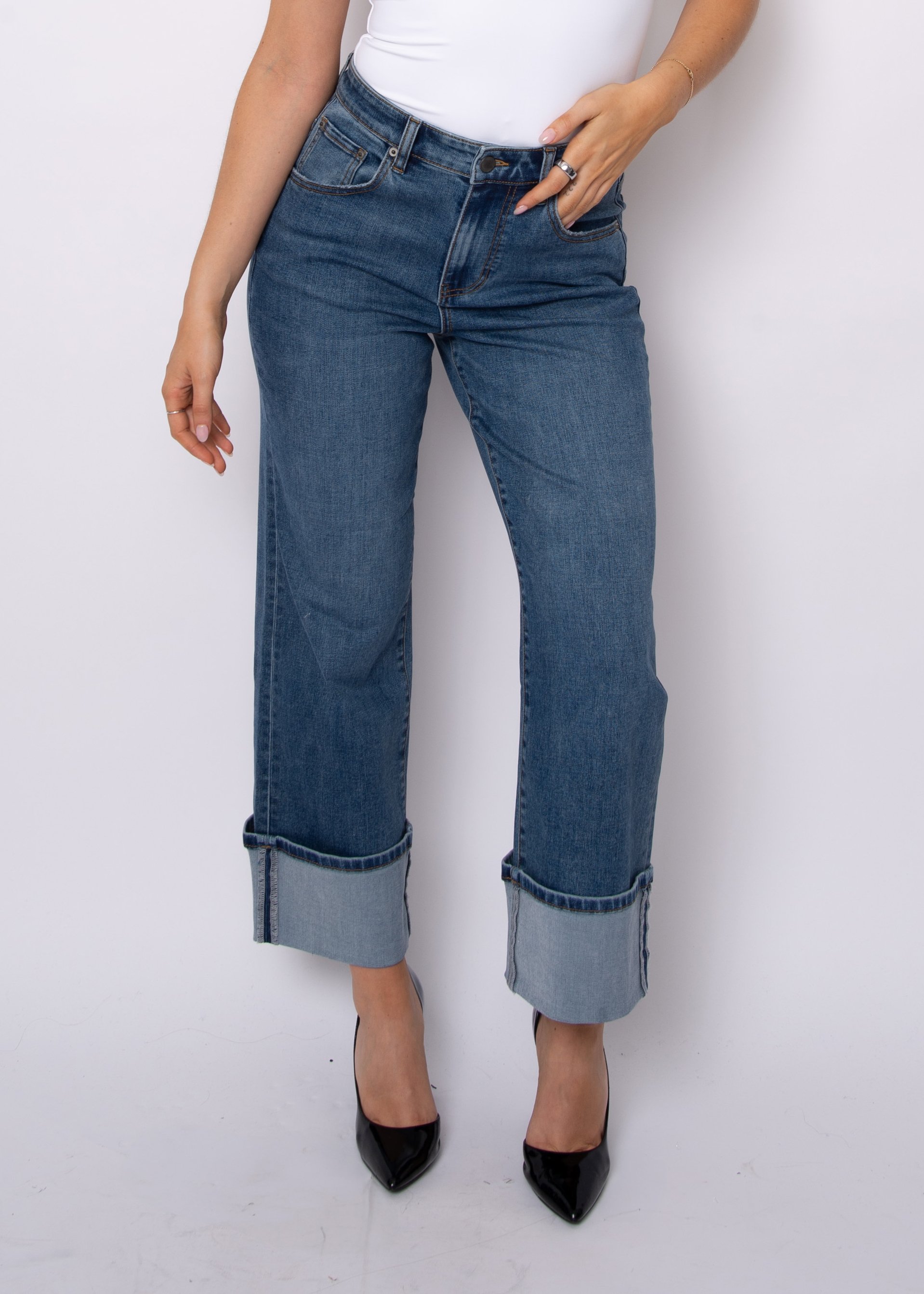 Rd Style Carla Stretch Denim Cuff Pant Didi Dark Wash