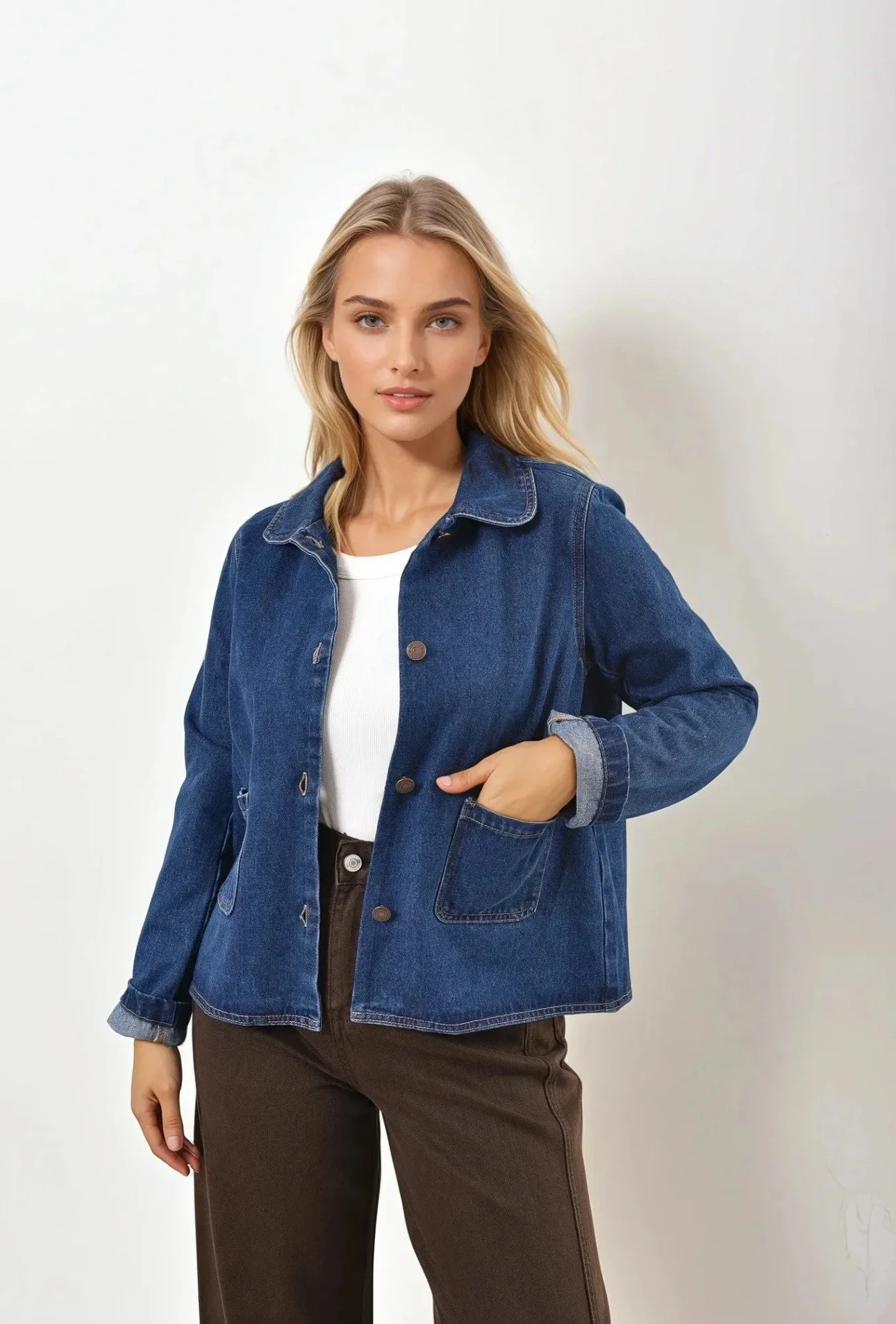 Audrey Jacket Mid Blue