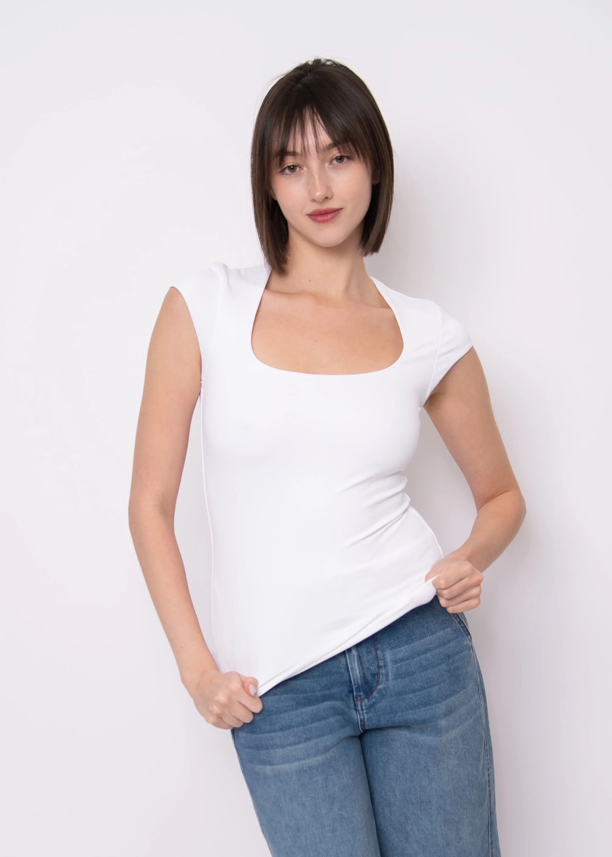 Rd Style Tiara Cap Sleeve Top White