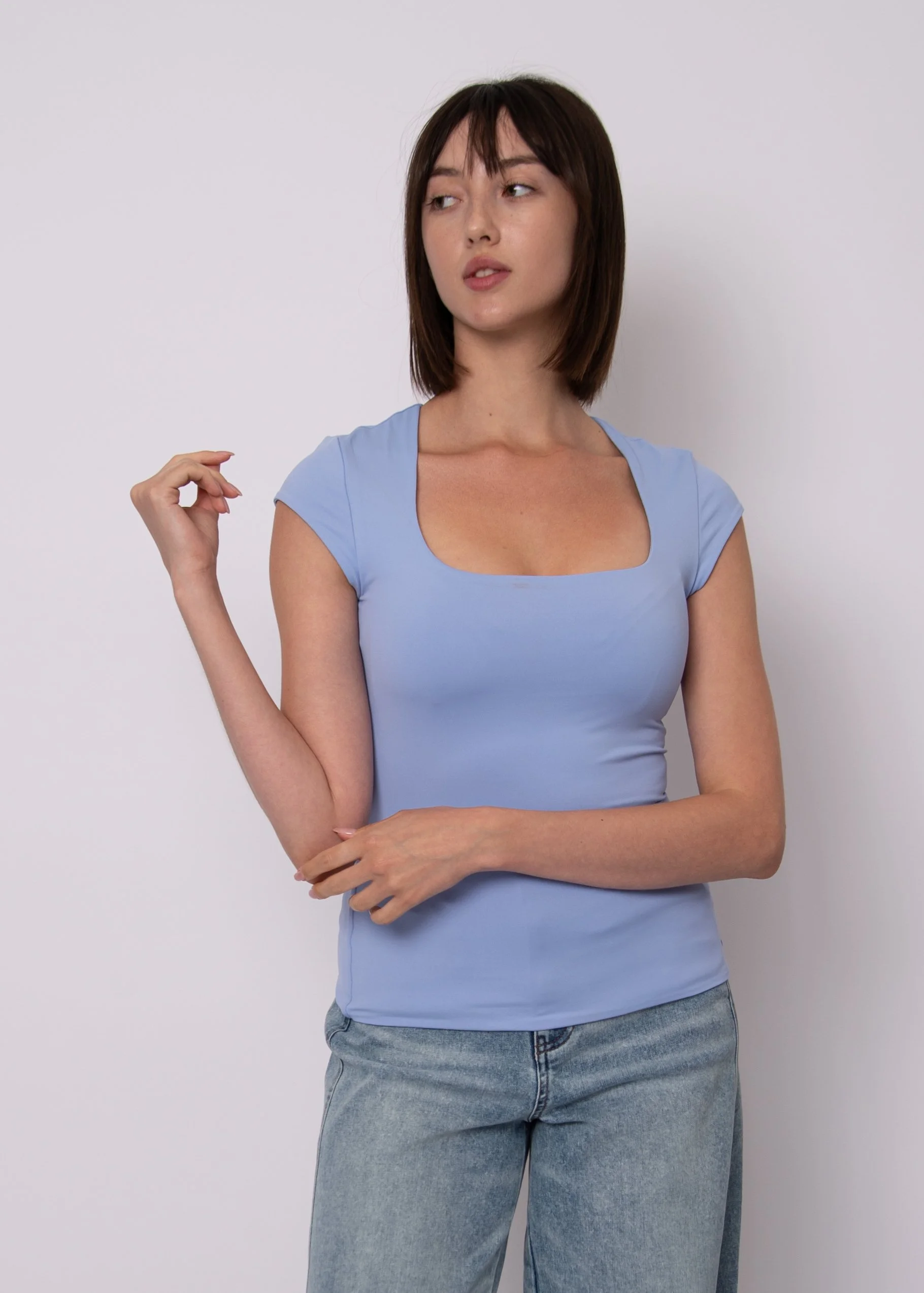 Rd Style Tiara Cap sleeve Top Perri Blue