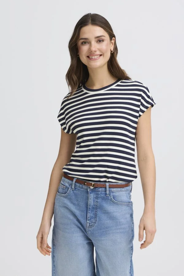 Fransa Cano Top Navy Stripe