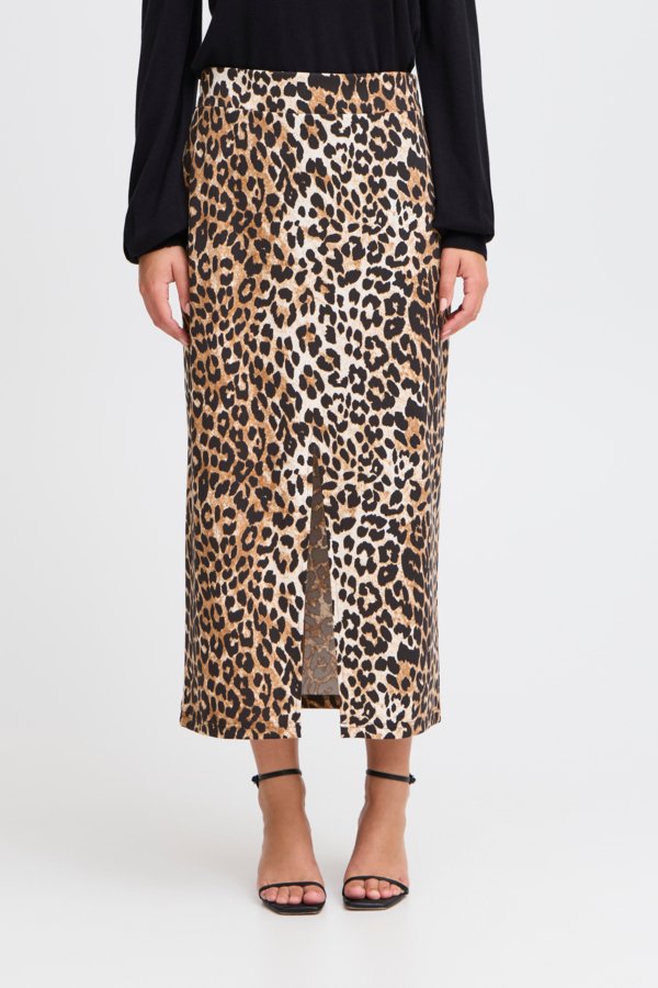 Ichi Kate Leopard Skirt