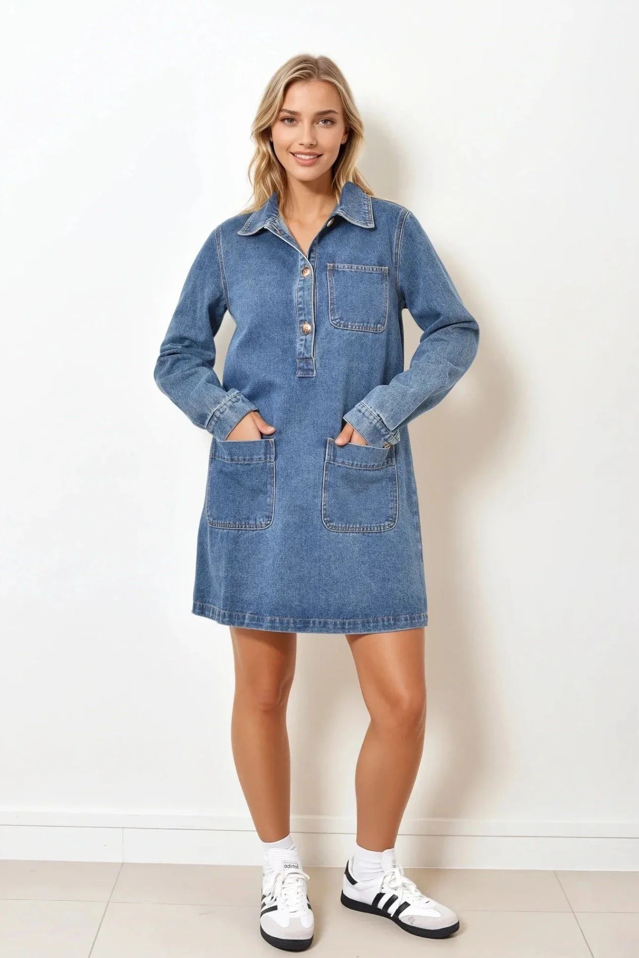 The Everyday Denim Dress  Medium Denim Wash