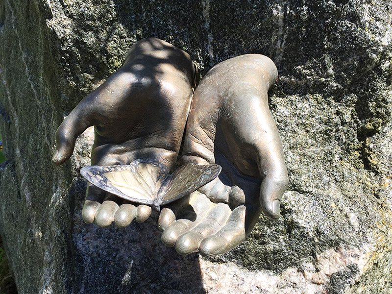 Natalie's sculpture located in the The Rotary Centennial Gardens in Bracebridge at the corner of Taylor Road and Pine Street. Artist: Brenda Wainman Goulet