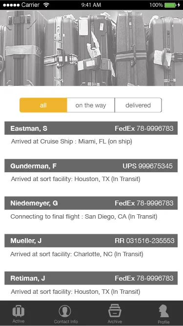 Travelers List/Status Tablatures