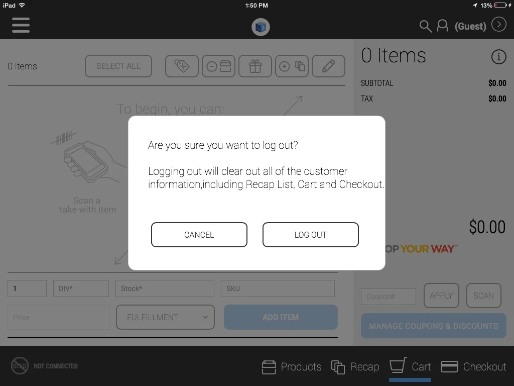 Error Messaging Modal