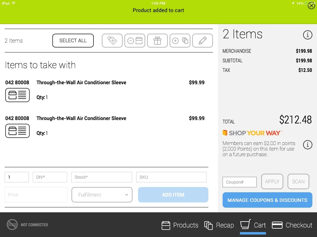 Added to Cart Messaging