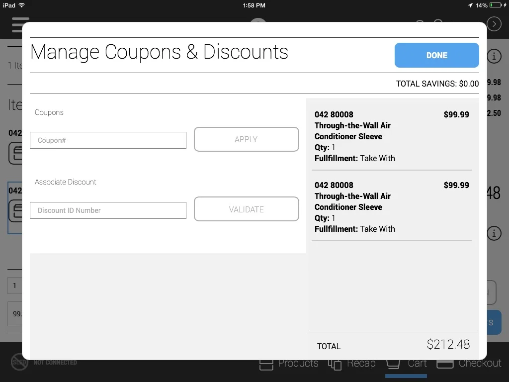 Discount Management Page