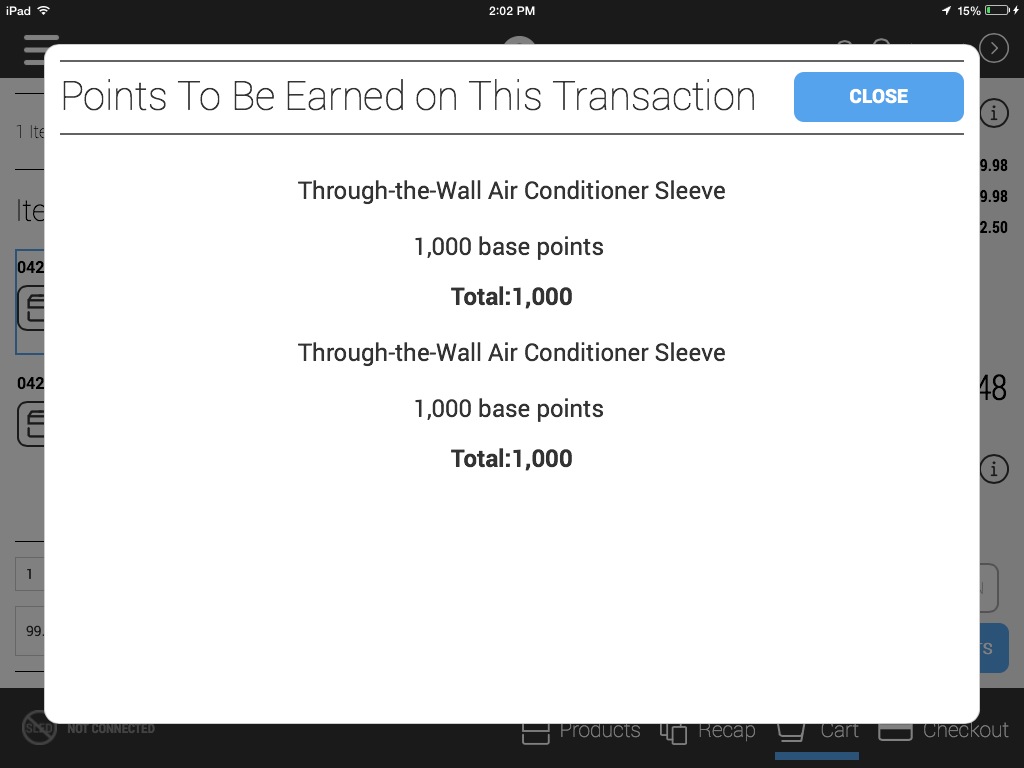 Points Earned Modal