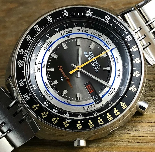 1973 JDM Seiko 7015-7010 5 Sports Speed Timer “Sliderule/Flyback”
