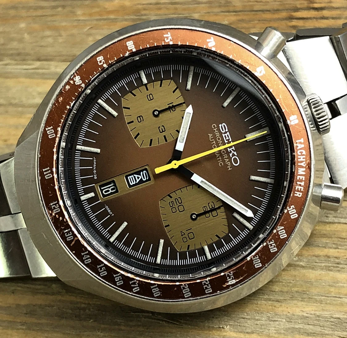 1977 Seiko 6138-0049 Automatic Chronograph "Bullhead" (Full Kit)