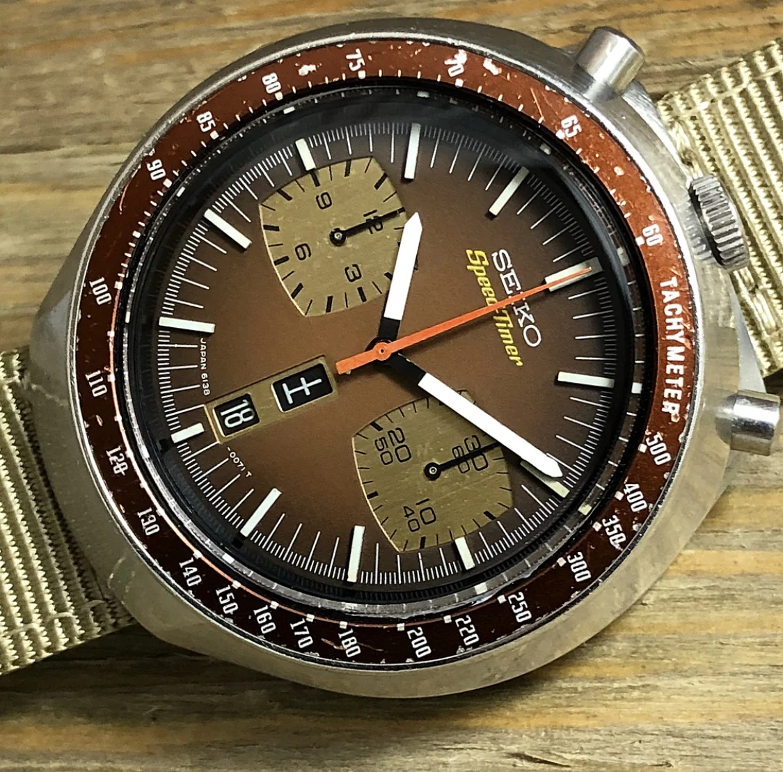 1976 JDM Seiko 6138-0040 Automatic Chronograph "Bullhead" Speed Timer