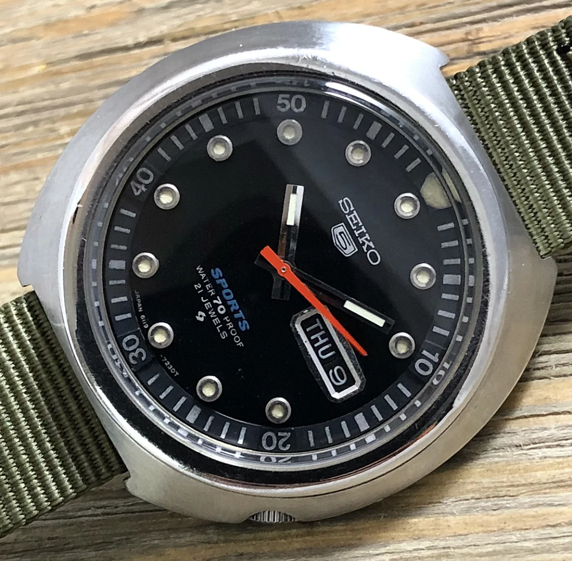 1970 Seiko 6119-7163 70m Sport Diver “Sushi Roll” (Proof)