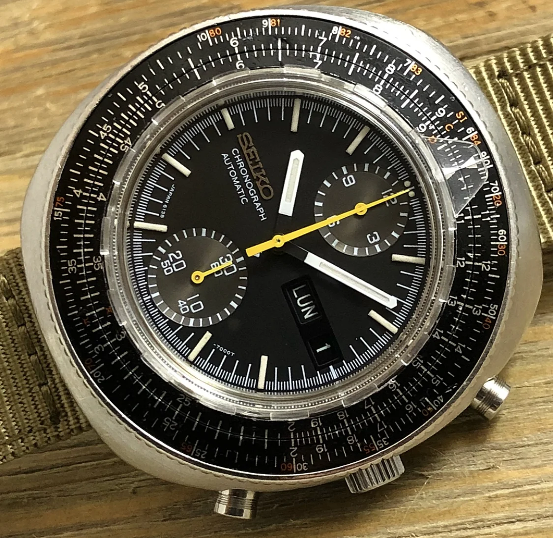 1973 Seiko 6138-7000 Automatic Chronograph “Calculator” Slide Rule