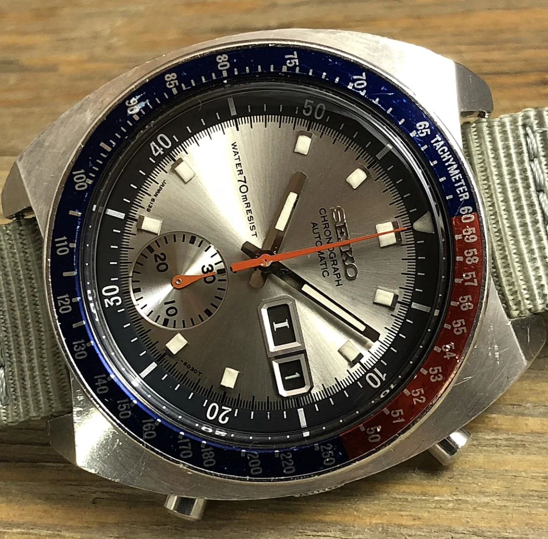 1971 Seiko 6139-6002 Automatic Chronograph “Silver Pogue” (Resist)