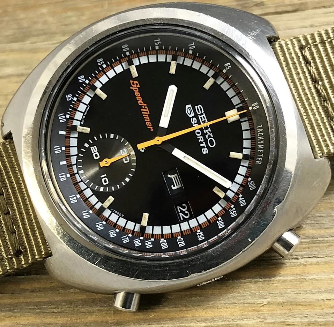1972 JDM Seiko 6139-7012 5 Sports Speed Timer Automatic Chronograph