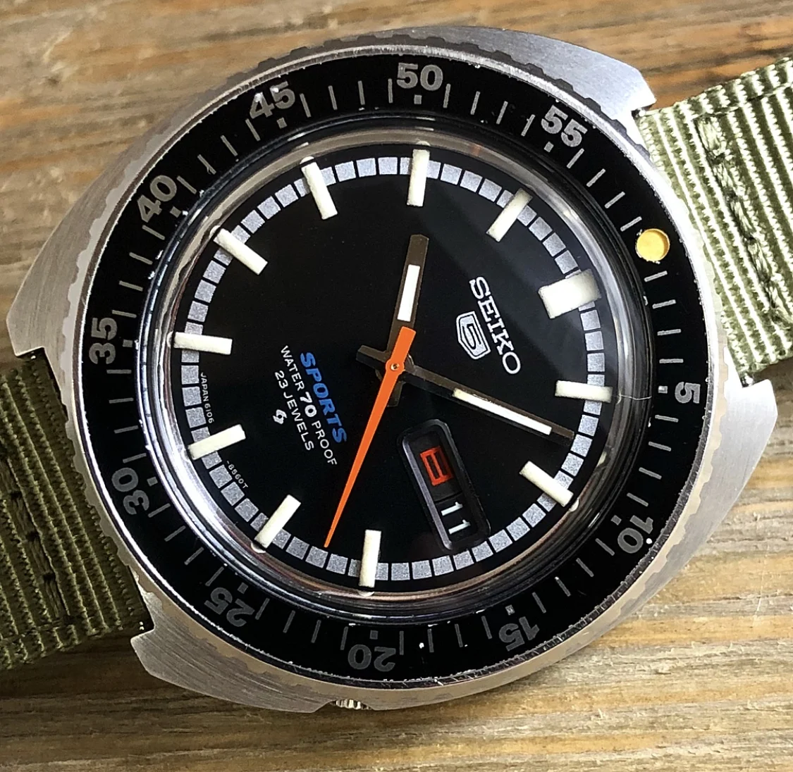 1969 JDM Seiko 6106-8510 5 Sports 70m Sport Diver “Black Rally” (Proof)