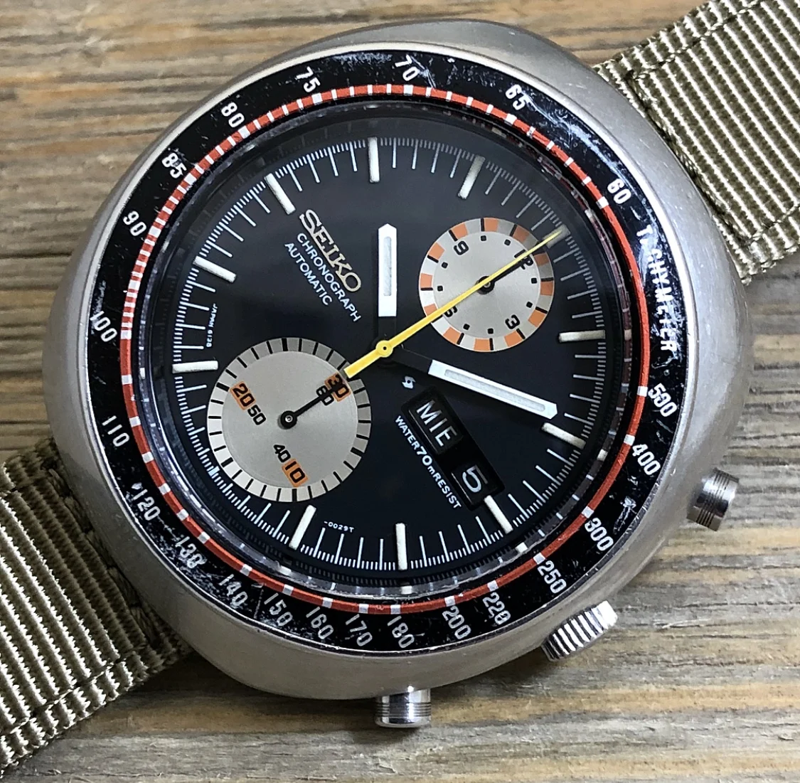 1971 Seiko 6138-0011 Automatic Chronograph UFO / "Yachtman" (Resist)