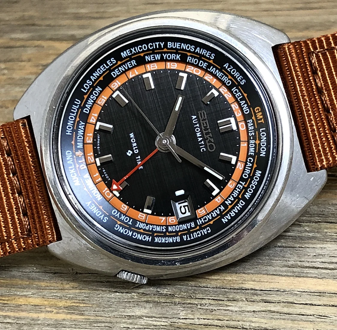 1969 Seiko 6117-6400 “World Time" (Inner Box and Papers)