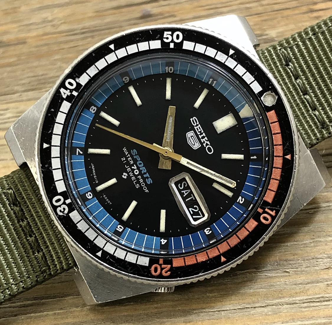 1969 Seiko 6119-6050 5 Sports “Regatta” 70m Diver (Proof)