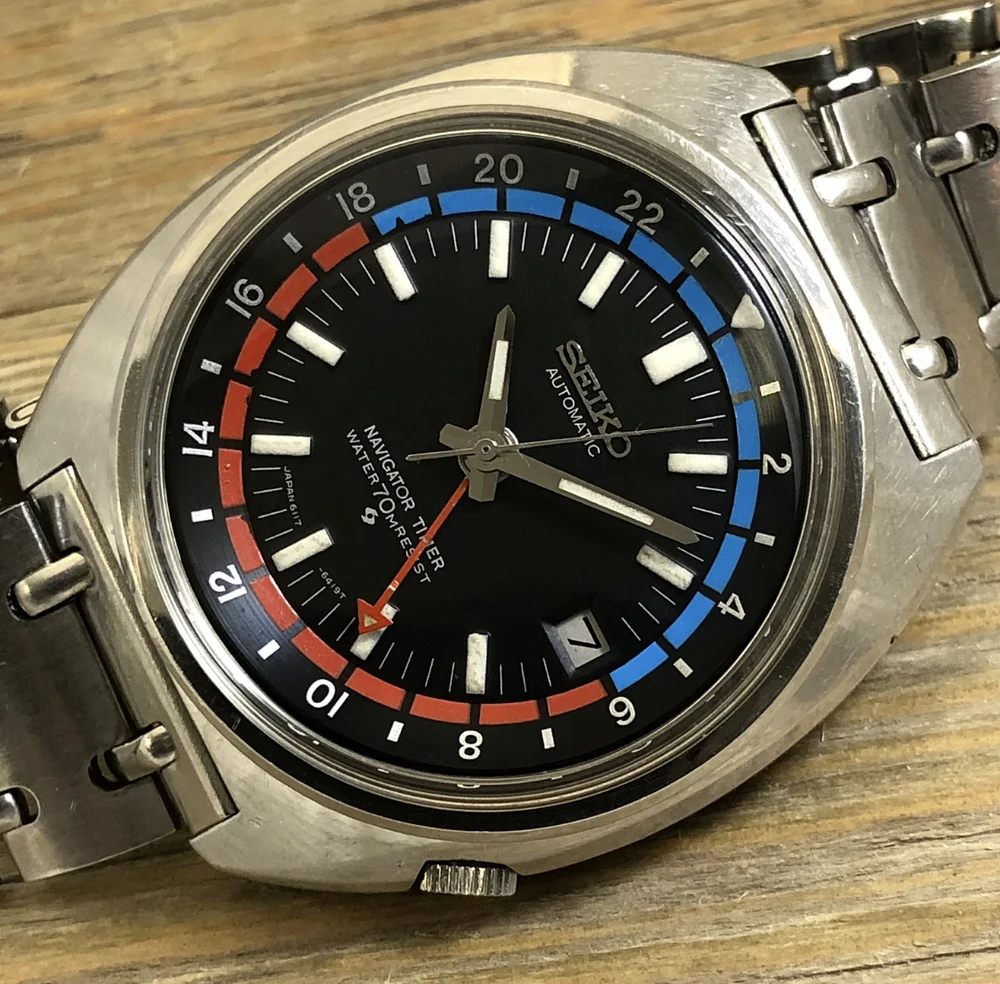 1970 Seiko 6117 6410 Navigator Timer GMT Resist
