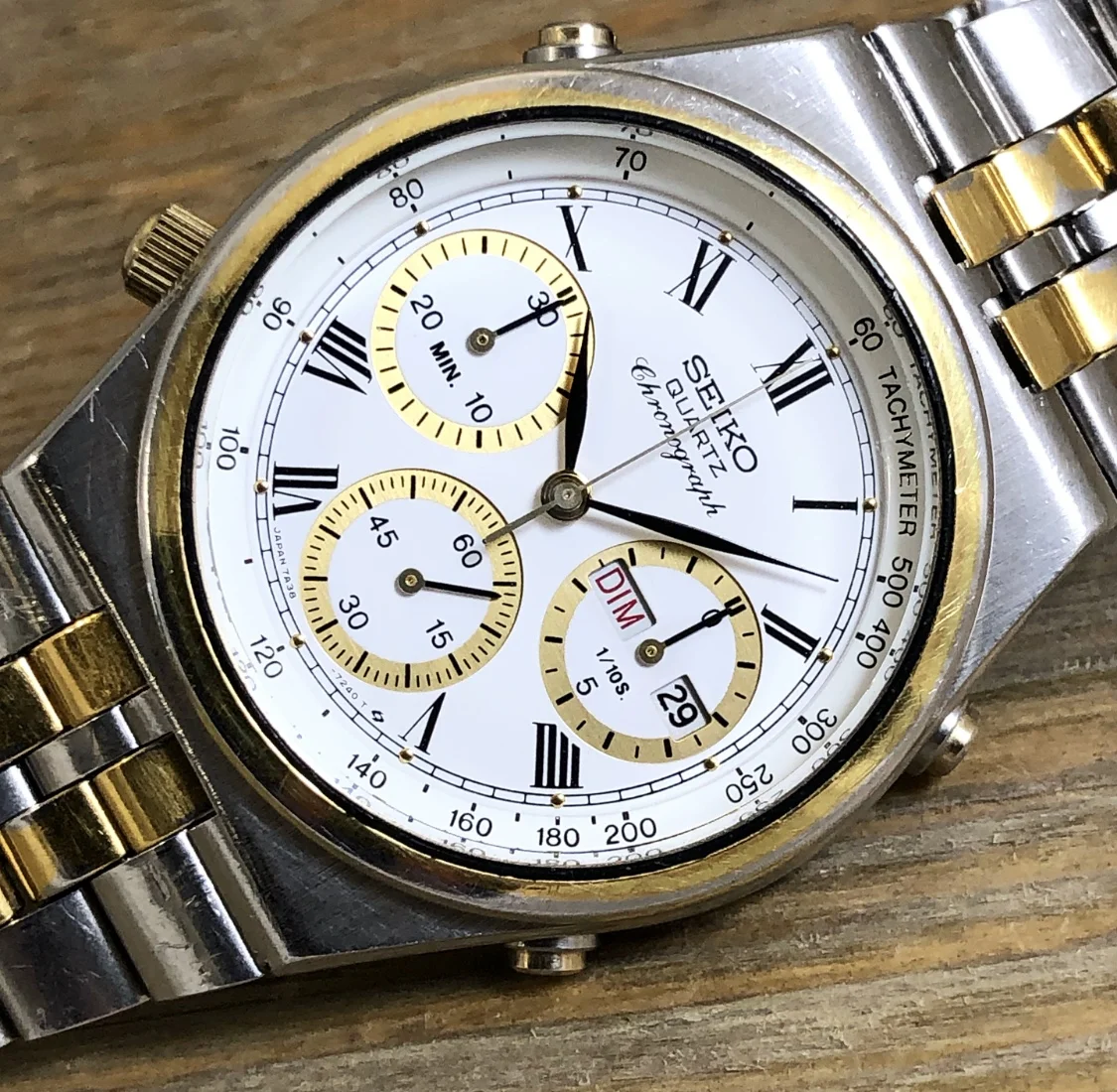 1988 Seiko 7A38-728A Quartz Chronograph Sports 100 (Two-Tone)