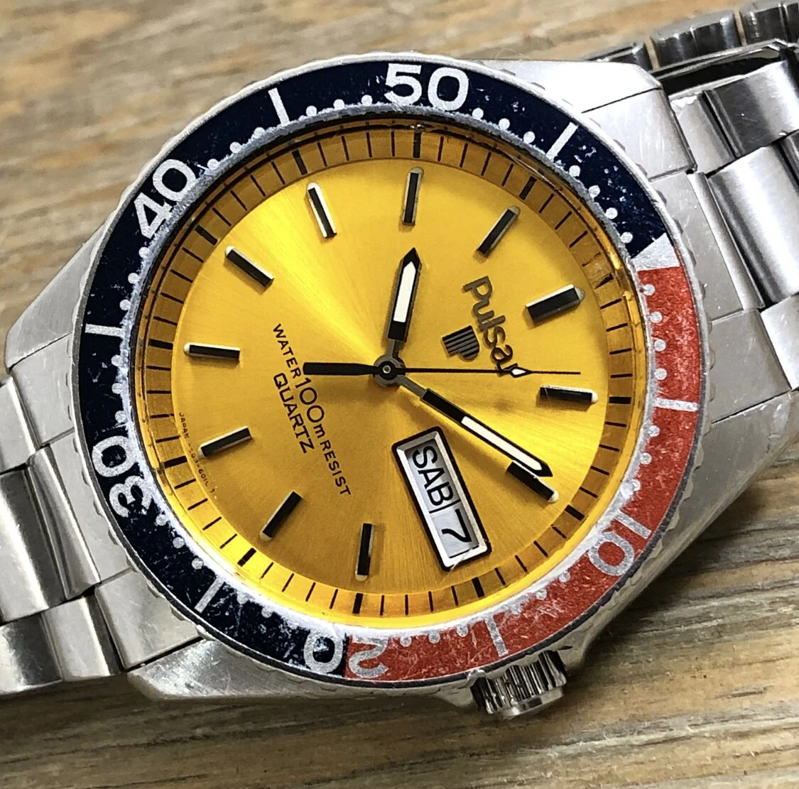1980 Pulsar (Seiko) Y563-6019 100m Quartz Sport Diver Day/Date